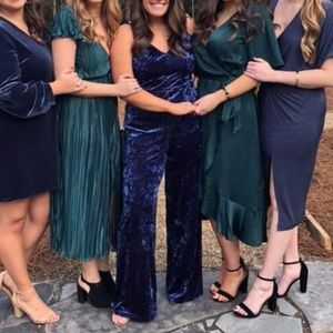 Blue Velvet Jumpsuit- worn 3 times!